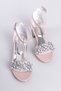 Powder Transparent Stone Detailed Girls' Heeled Evening Dress Shoes - 5
