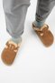 (Zeta 2 Furry Platform) Women's Genuine Leather Belted Buckle Sabo Tan Slippers - 6