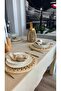 İnci 6 Pieces Velvet Textured Seamless Beige Napkins - 2