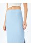 Textured Long Skirt with Side Slit Detail - 5