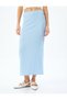 Textured Long Skirt with Side Slit Detail - 3