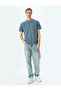 Crew Neck Stitching Detail Regular Fit Cotton Blend Short Sleeve T-Shirt - 2