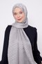 Anthracite Ring Pattern Jacquard Janjan Shawl - 2