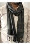 Men's Grey Tones Tasseled Striped Scarf - New Year's Christmas Gift - 2