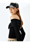 Zip Off-The-Shoulder Long Sleeve Slim Fit T-Shirt