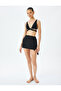 Double Breasted Mini Shorts Skirt with Lacing Detail - 2