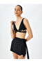 Double Breasted Mini Shorts Skirt with Lacing Detail