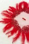Red Vip Bridal Handkerchief, Beaded Pearl Sequins Feather Detailed Luxury Appliqued Groom Wedding Henna Circumcision Engagement - 3