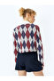 Plaid V-Neck Long Sleeve T-Shirt - 4