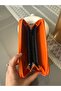 Large Size Orange Zipper Detailed Single Compartment Orange Women's Wallet - 4