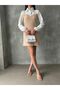 Sleeveless and Above-Bust Poplin Above-Knee Dress - Stone |   Vmf1139 - Stone - 2