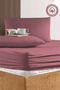 100% Cotton Dusty Rose Double Ranforce Fabric Fitted Sheet Pillowcase Set /180X200/