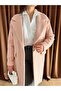 Oversized Glittery Lined Melton Coat - 5