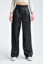 Women's Leather High Waist Velcro Pocket Black Palazzo Pants