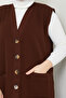 Women's Pocketed Button Closure Knitwear Vest - 8