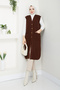 Women's Pocketed Button Closure Knitwear Vest - 2