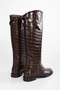 Women's Matia Brown Crocodile Rider Long Boots - 2