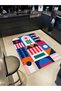 Efe Collection Pastel Colors Abstract Shapes Patterned Woven Base Modern Decorative Carpet 38 - 3