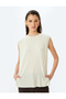 Crew Neck Sleeveless Pleated T-Shirt - 3