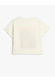 T-Shirt Floral Printed Short Sleeve Crew Neck Cotton - 2
