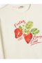 Sweatshirt Strawberry Printed Long Sleeve Crew Neck Cotton - 3