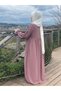 Women's Hijab Robe Ferace Medina Silk Dusty Rose - 5