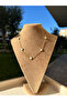 Steel Gold White Enameled 4 Leaf Multiple Mini Clover Necklace - 6