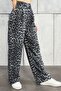 Women's High Leopard Waist Velcro Waist Palazzo Pants - 4