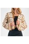 Hand Knitted Motif Detailed Crochet Women's Cardigan