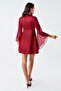 104 Burgundy Color Satin Spanish Sleeve 2-Piece Nightgown Set - 2