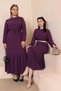 Summer Women's Large Size Dress Pleated Women's Hijab Dress Ayrobin Fabric Plum - 8