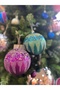 Christmas Tree Ornament Purple and Green Balls 8 cm Diameter 6 Pack in Box - 4