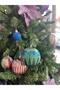 Christmas Tree Ornament Purple and Green Balls 8 cm Diameter 6 Pack in Box - 5