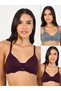 Pack of 2 - Padded Non Wired T-Shirt Bra with Scalloped Lace Edge Band