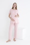 Short Sleeve Suitable for Breastfeeding Maternity and Maternity Pajamas Set with Ruffle Detail - 5