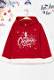 Christmas Printed Christmas Themed Hooded 2 String Ribbed Children's Sweatshirt - 2