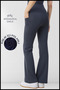 Women's Anthracite Thick Winter Lycra Leggings with Fleece Inside High Waist Flared Leg Double Pockets Winter 1064 - 2
