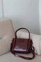 Women's Burgundy Faux Leather Puppy Bag Cross Strap Shoulder and Hand Bag - 7
