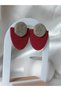 Women's Burgundy Polymer Clay Earrings with Steel Earring Apparatus - 8