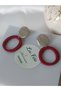 Women's Burgundy Polymer Clay Earrings with Steel Earring Apparatus - 4