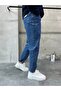 Men's Comfortable Fit Blue Boyfriend Pants - 4