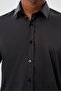 Men's Dark Anthracite Long Sleeve Hard Collar Flexible Slim Fit Shirt 1004245223_070 - 4