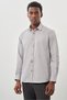 Gray Long Sleeve Hard Neck Pocketless Cotton Lycra Classic Slim Fit Slim Fit Shirt 1004245234
