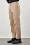 Men's Dark Beige Cotton Comfort Fit Chino Trousers with Side Pockets 1003245169 - 3