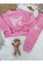 Girl's Printed Bottom Top Suit Long Sleeve Bluz and Pants Tracksuit