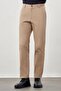 Men's Dark Beige Cotton Comfort Fit Chino Trousers with Side Pockets 1003245169