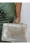 Soave Collection Women's Evening Dress Snake Gold Gold Shiny Chain Wedding Night Party Bag - 2