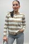 Women's Stone Button Detailed Short Cardigan - Beige - 3