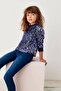 Girl's Sequin Embroidered Purple Sweatshirt - 2