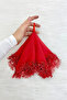 Red Bride Groom Handkerchief, Halay Handkerchief, Sequin Beaded, Wedding Henna Circumcision Promise Engagement - 2